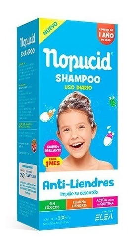 Imagen 1 de 7 de Nopucid Anti - Liendres Shampoo Uso Diario X 200 Ml