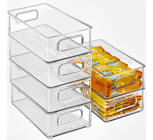 Organizador Geladeira Multiuso Armários Gavetas Kit Com 6 Cor Transparente