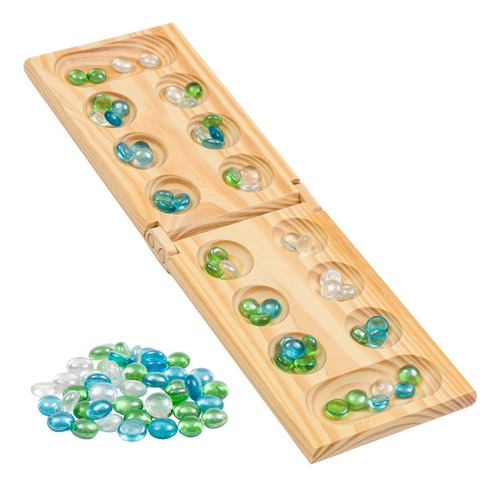 Juego De Mesa  Plegable De Madera De  Con 48 Piedras Fr80jm