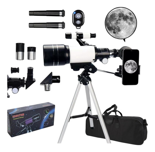 Telescópio Refrator Azimutal VLX F30070M com Tripé e Acessórios - Cor Cinza