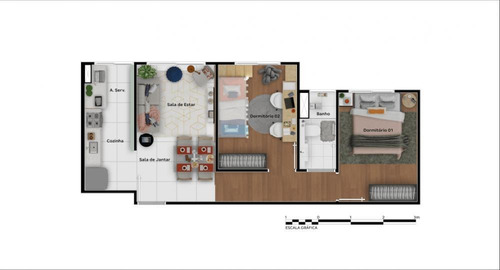 Imagem 9 de 10 de Compre Seu Apartamento Em Lançamento No Forte São Mateus Com 40,20 M² | Parque São Lourenço / São Paulo| Sp - Apl174335v