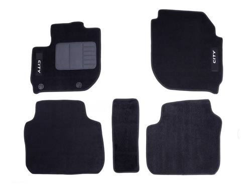 Imagem 2 de 9 de Tapete De Pelo Carpete Preto Para Honda City 2009 A 2014