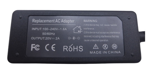 Imagen 4 de 4 de Cargador Premium Lenovo 20v, 2a