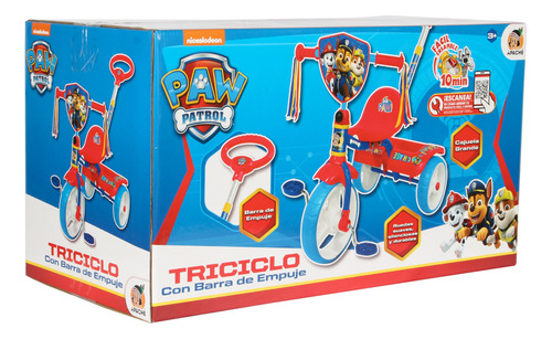 Triciclo Paw Patrol Pb-ctpp Cajuela Barra Empuje Apache