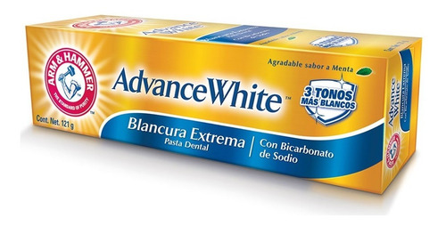Imagen 1 de 1 de Pasta Dental Blancura 121 Gr Arm & Hammer Advance White