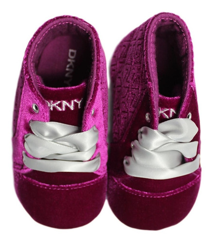 Tenis De Botita Para Bebé Dnky Color Fiusha Tipo Terciopelo