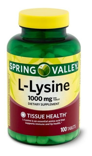 L- Lisina L Lysine Inmunidad 1000 Mg 100 Tabs Spring Valley