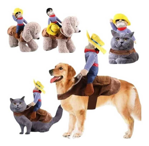 Disfraz Para Perros Y Gatos Con Jinete De Vaquero Dif Tallas