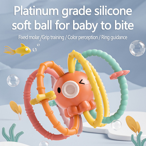 Bebe Teether Molar Toy, Juguete De Balonmano, Cama Con Sonaj