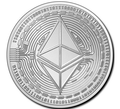 Ethereum Plateada Moneda  Colección Alta Calidad Blockchain