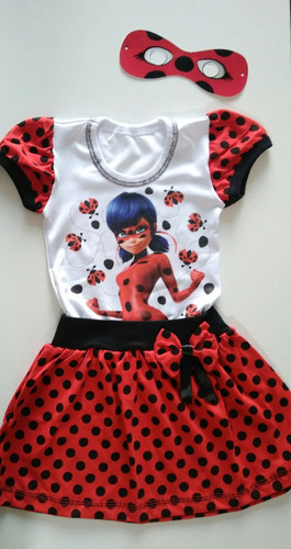 vestido infantil miraculous ladybug