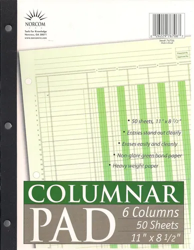 comprar Bloc De Notas De Columnas, 6 Columnas, 11 X 8.5 Pulgada...