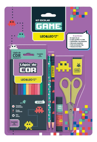 Kit Material Escolar Leo & Leo Game 7 Peças