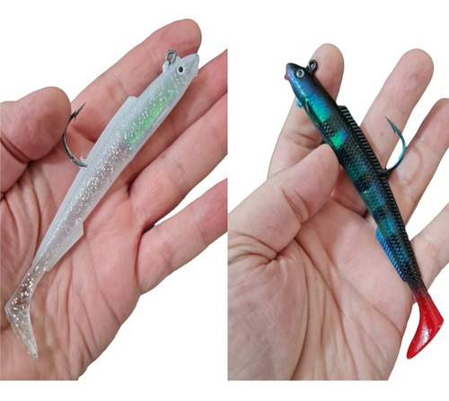 2 Señuelos Blandos 30g Robaleros Tiros Largos 15cm Pesca