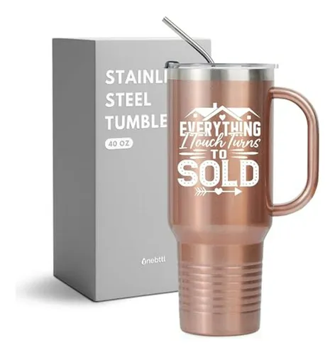 Taza De Acero Inoxidable 40oz Para Agentes Inmobiliarios - O