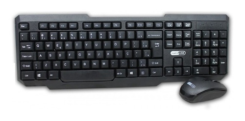 Teclado E Mouse Sem Fio Wifi Hardline Hl301 Cor do teclado Preto