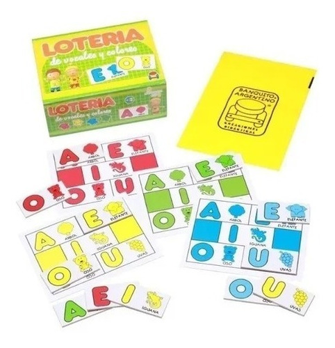 Juego De Madera Loteria De Vocales Y Colores A108 Milou