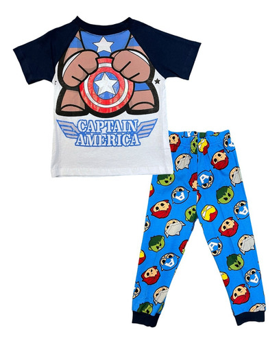Pijama Para Bebe Capitan America Azul