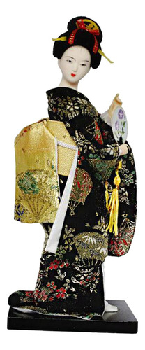 Muñeca Japonesa Con Kimono De Geisha, Estatua De 25 Cm,