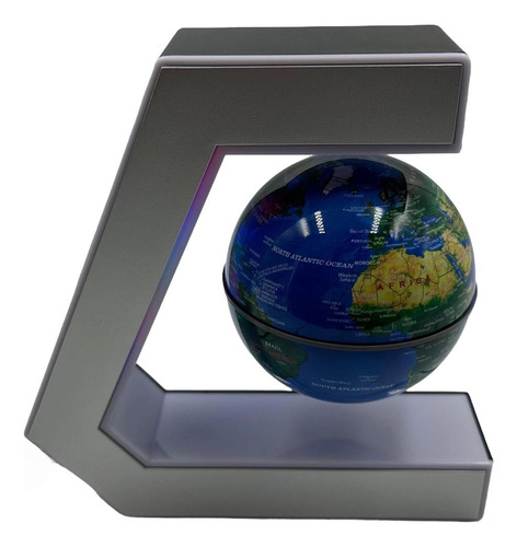 Globo Terraqueo Flotante Y Giratorio Con Base Luz Led