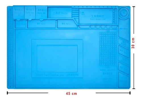 Imagen 6 de 10 de Tapete Trabajo Silicon Magnético Antiestatica 45x30 Cm Bk160