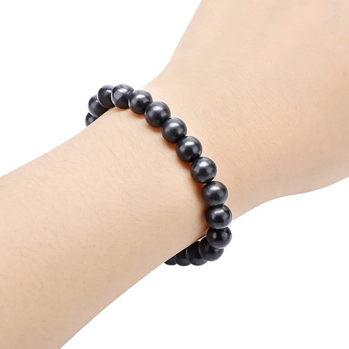 2 Piezas Pulsera Shungit Radiación Protección Emf Pulseras