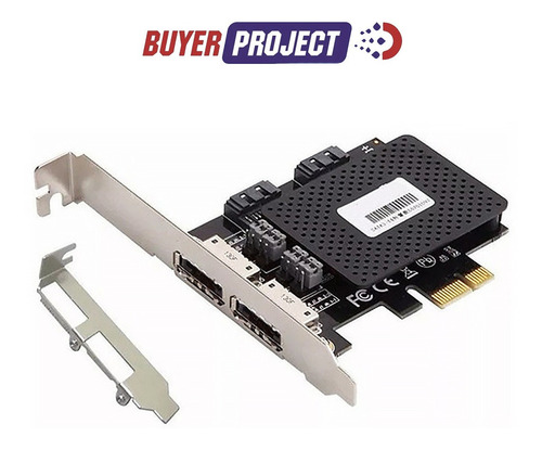 Imagen 1 de 3 de Tarjeta Pci-e X1 De 2 Puertos Sata Iii +2 Sata Internos + Lp