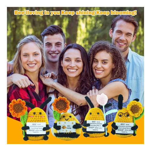 Abelhas Engraçadas De Crochê Positiva, Boneca De Abelha Com