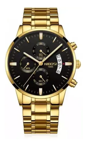 Relógio Masculino Nibosi Dourado 2309 Original (c/nf).