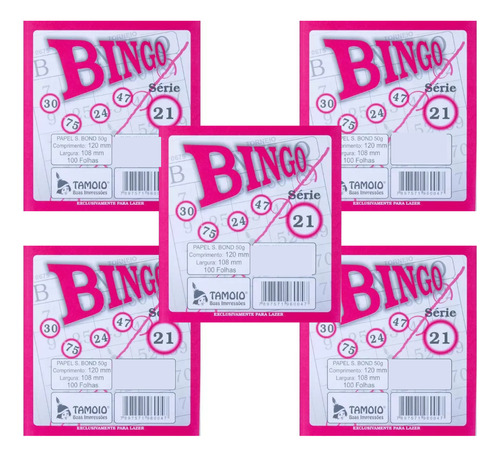 Bloco De Bingo Jornal Rosa 100f C/05un