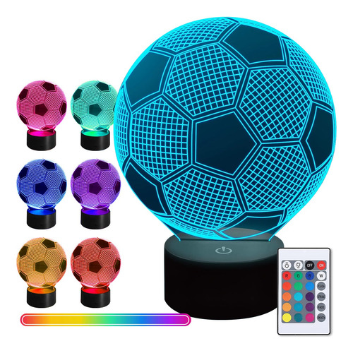 Lámpara Led 3d Acrílico De Fútbol Regalos Para Hombres Niño