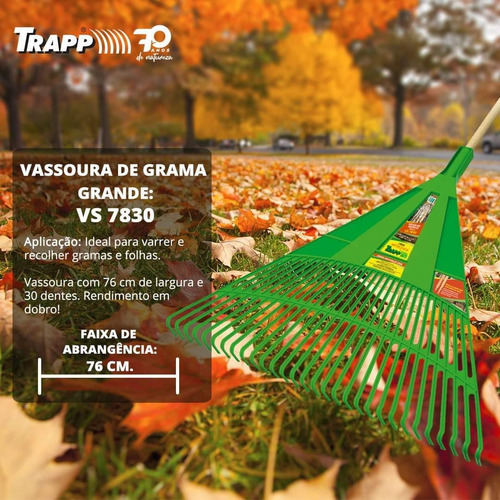 Imagem 4 de 4 de Vassoura Ancinho Verde Com Cabo Trapp Vs 7830