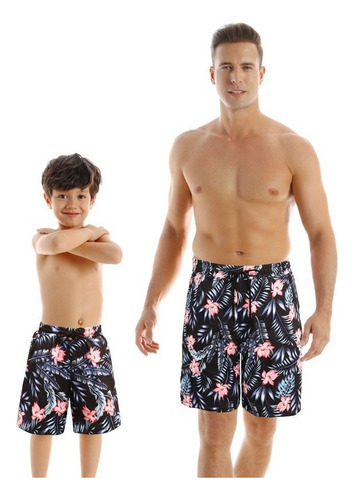 Trajes De Baño Bikini Playa Estampado Para Padres E Hijo [u]