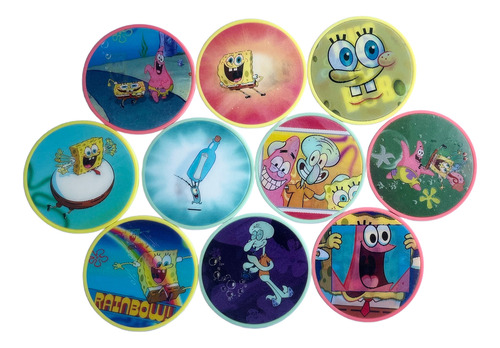 Colección Completa Caps Tazos Bob Esponja Vuala 2024 10 Pza (Usado)