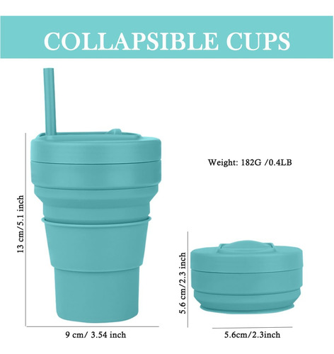 Tazas De Silicona Plegables De 350 Ml Con Tazas De Café Reut