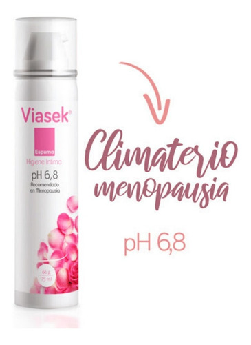 Imagen 2 de 4 de Viasek Espuma De Higiene Íntima Ph 6.8 X 75 Ml