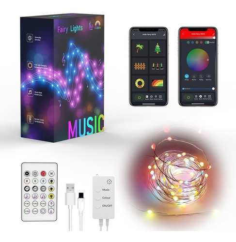 Luces Led Guirnalda Fairy Rgb App Alexa Google Wifi 5mt