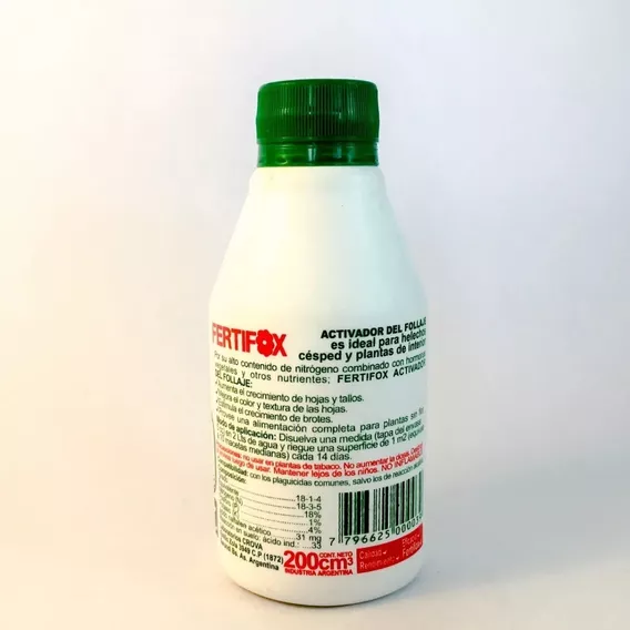 Fertifox Activador De Follaje Fertilizante Liquido 200 Cm3