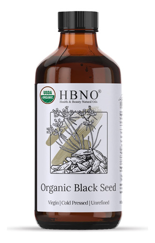 Hbno - Aceite De Semilla Negra Organica Liquida De 8 Onzas (
