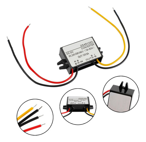 Convertidor Dc-dc 24v 36v 48v Redutor A 12v De 3a