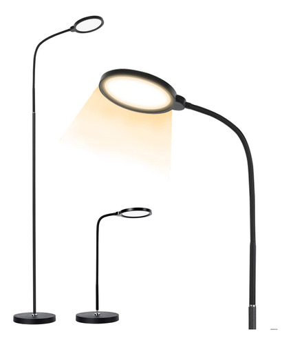 Gzbtech Lampara Pie Led Brillante Lms Lectura Cambiable Luz