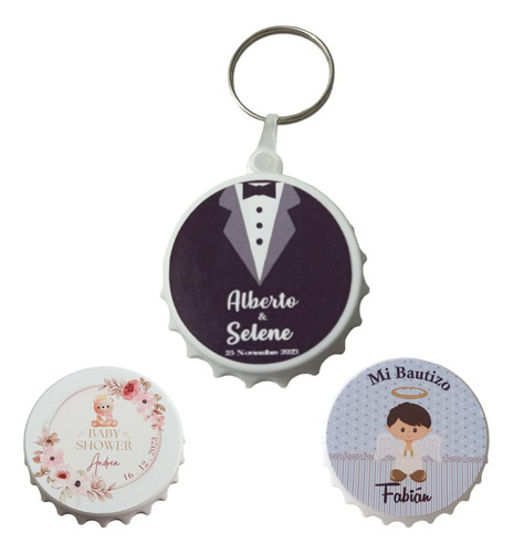 50 Llaveros Destapador Personalizados Recuerdos Boda Bautizo