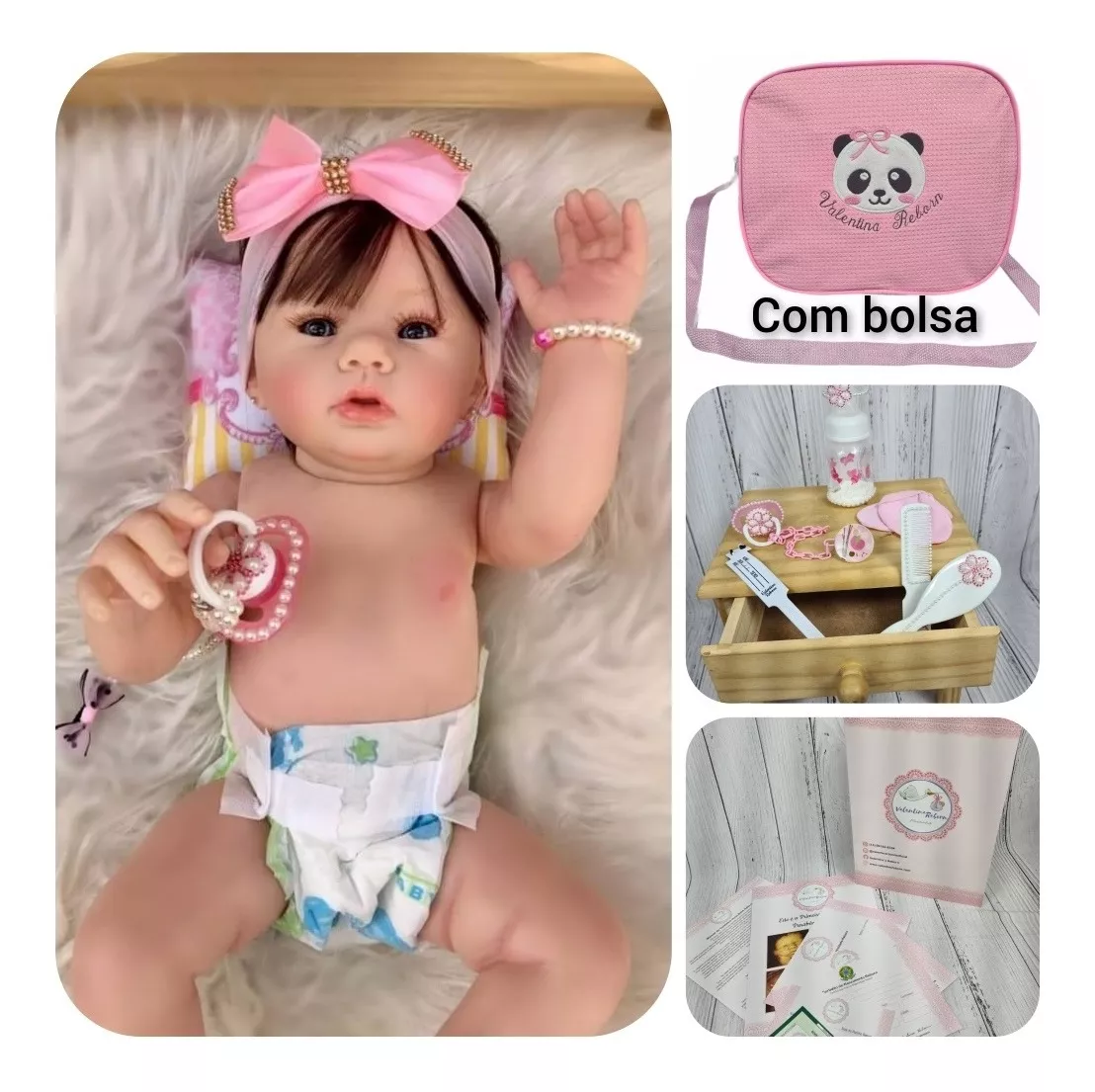 Bebê Reborn Duda Kit Exclusivo Pode Banhar - Bolsa Maternidade