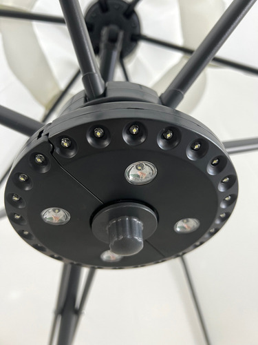 Sombrilla Surya Nova 2,70m Diam.luz Led C/b Plas 60l Y Funda Color Gris oscuro
