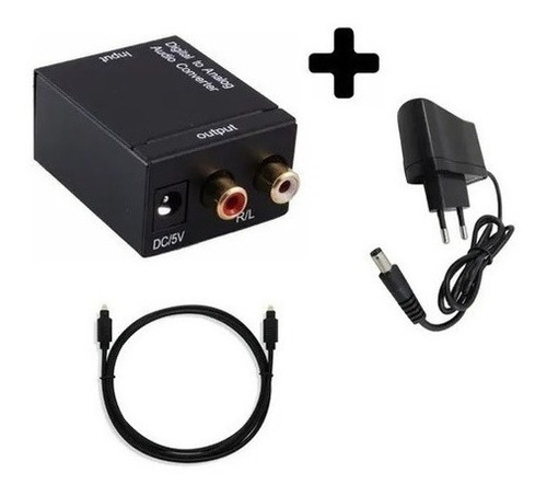 Imagem 2 de 4 de Conversor Adaptador Óptico Digital Saída Rca + Cabo Optico