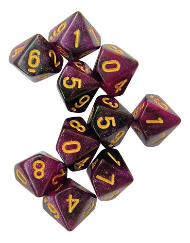 2 Juego De Dados De 10 Piezas D10, Juguetes De