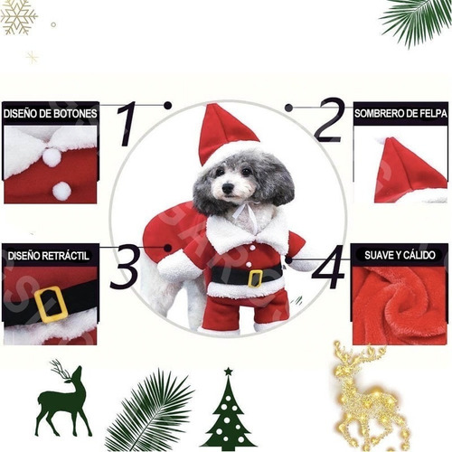 Imagen 5 de 8 de Desfraces Traje Gorros Santa Gatos Perro Pequeño S Navideño