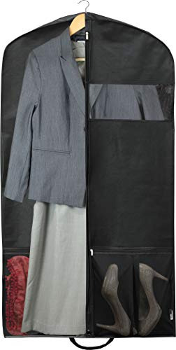 Funda Para Ropa Con 2 Bolsillos Frontales De 109 Cm Negro