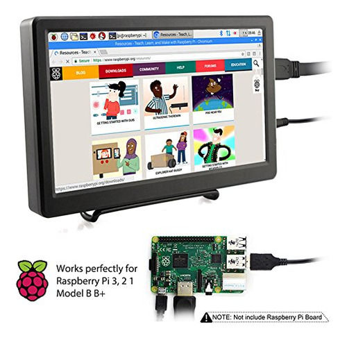 Monitor Raspberry Pi 10.1puLG Ips 1920x1080p Hdmi/vga -