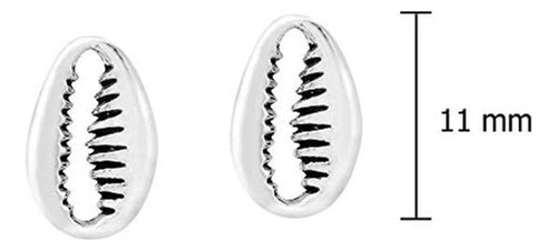 Aretes De Plata De Ley 925 Con Concha De Cauri Y Ambiente Pl